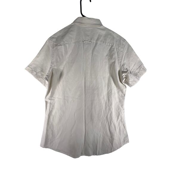 NWT Banana Republic Linen Beige Shirt Slim Fit S/S Casual Preppy Shirt Size: M - Picture 2 of 7
